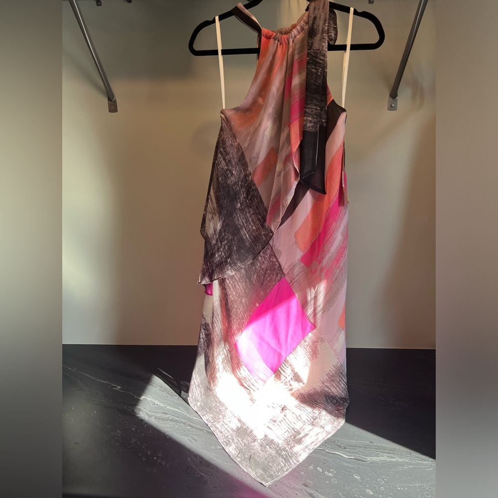 New with tags Rachel Roy Pink Chiffon Hanker chief Hem Dress